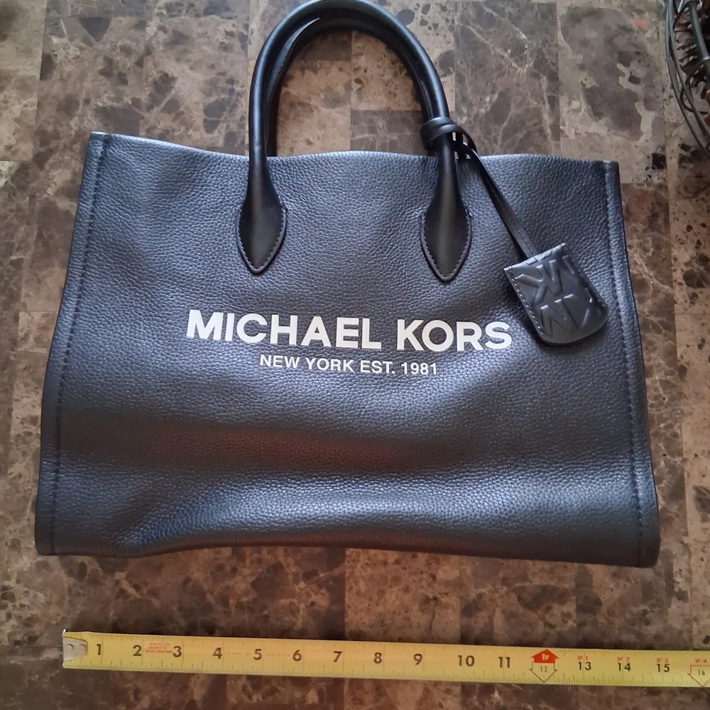 Michael Kors Black Leather Tote - Picture 6 of 8